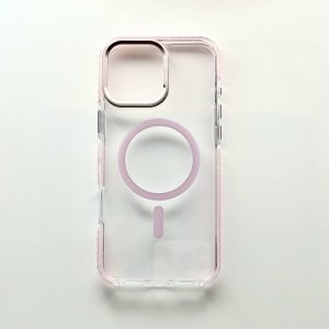 ETON 光環 磁吸鏡頭支架抗黃透明殼<span> - </span>粉色, iPhone 15 Pro