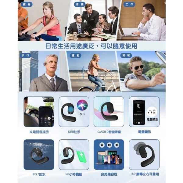 FIT Q66 長待機單耳式藍芽耳機(左右耳通用/耳掛式) - Image 6